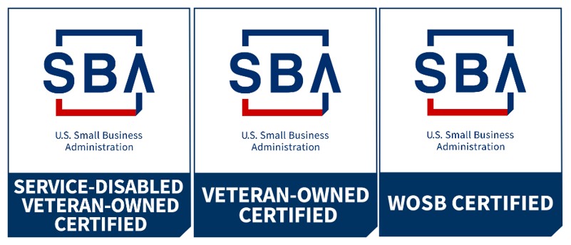 SBA certifications: Veteran, Service-Disabled, WOSB.