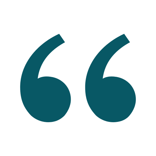 Blue quotation marks on black background.